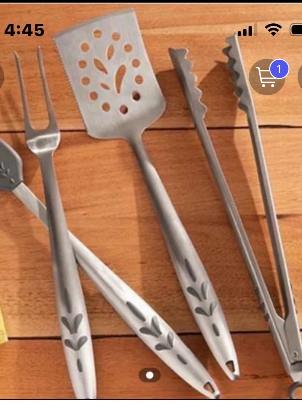 Stainless Steel Silver BBQ Grilling Tool Set - 4 Piece.